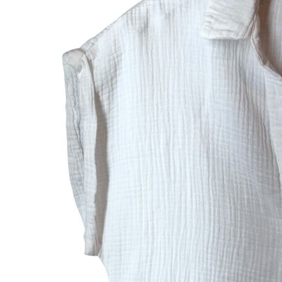 L Space Stacie Jumpsuit Cream Cotton Breezy Beach Wide Leg Vacation L NWT - Picture 7 of 14